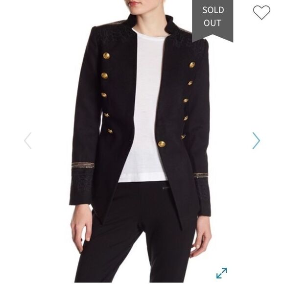 Romeo Juliet Couture Military Lace Detail Blazer - Picture 1 of 8